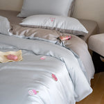 Bedding Set Satin Reversible With Plush Pillow Included
