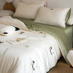 Bedding Set Satin Reversible With Plush Pillow Included
