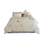 Bedding Set Satin Reversible With Plush Pillow Included