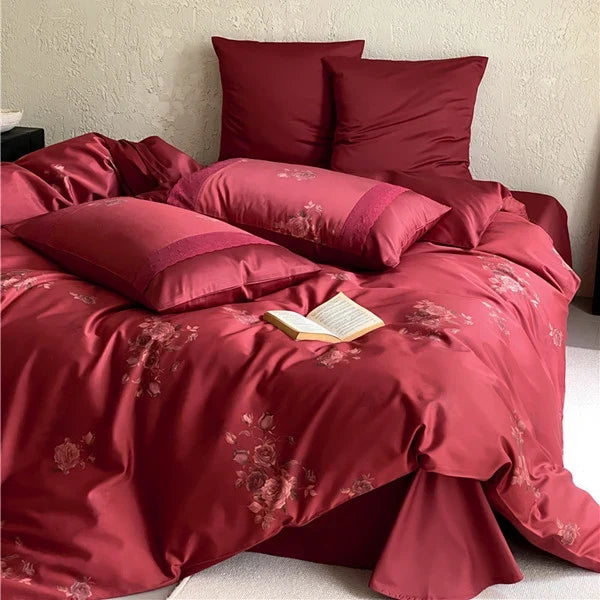 Bedding Set Satin Rose Jacquard Hotel Closure