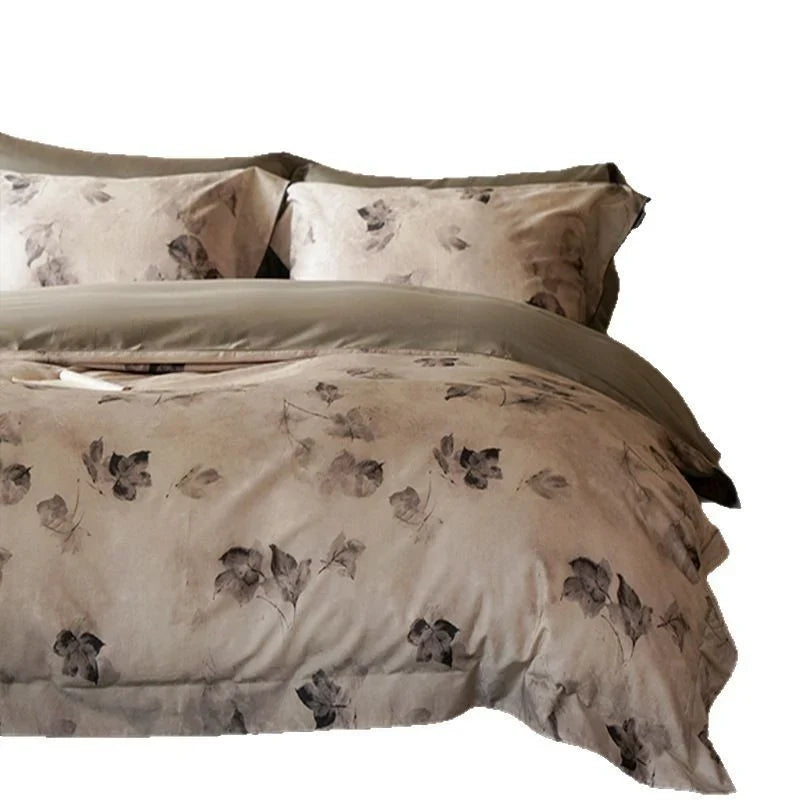Bedding Set Satin Temperature-Regulating Floral Watercolor