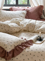 Bedding Set Soft Breathable Vintage Floral 4-Piece