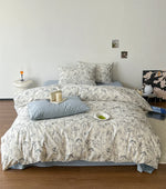 Bedding Set Soft Cotton Satin Botanical Sketch 4-Piece