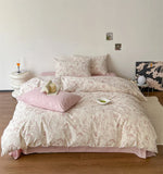 Bedding Set Soft Cotton Satin Botanical Sketch 4-Piece