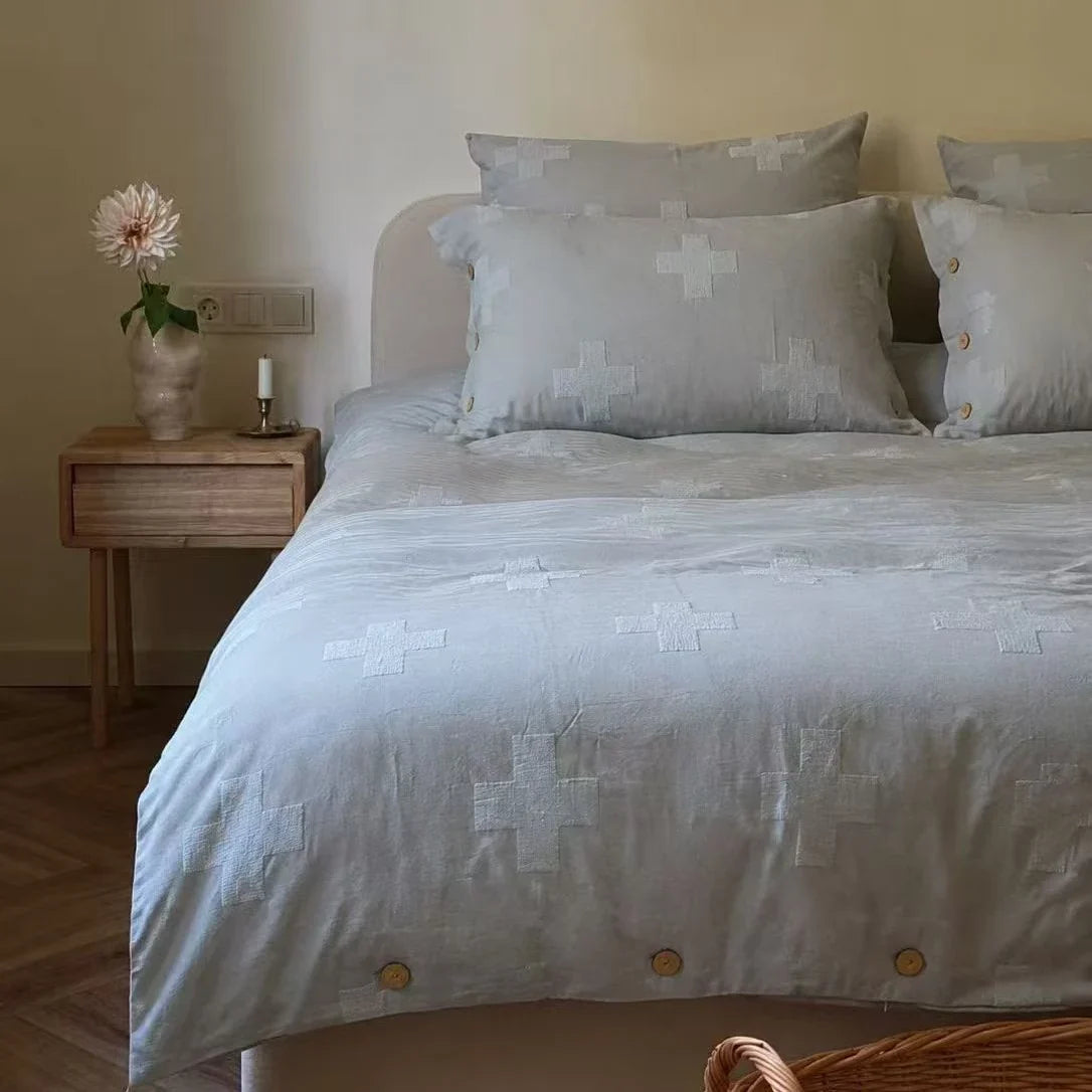 Bedding Set Temperature-Regulating Cotton Jacquard Machine Washable