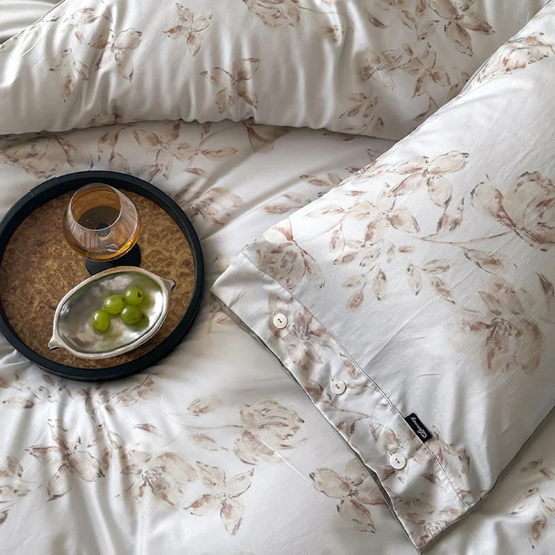 Bedding Set Temperature-Regulating Cotton Satin Reversible 4-Piece