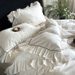Bedding Set Tencel Cotton Jacquard Ruffle Trim