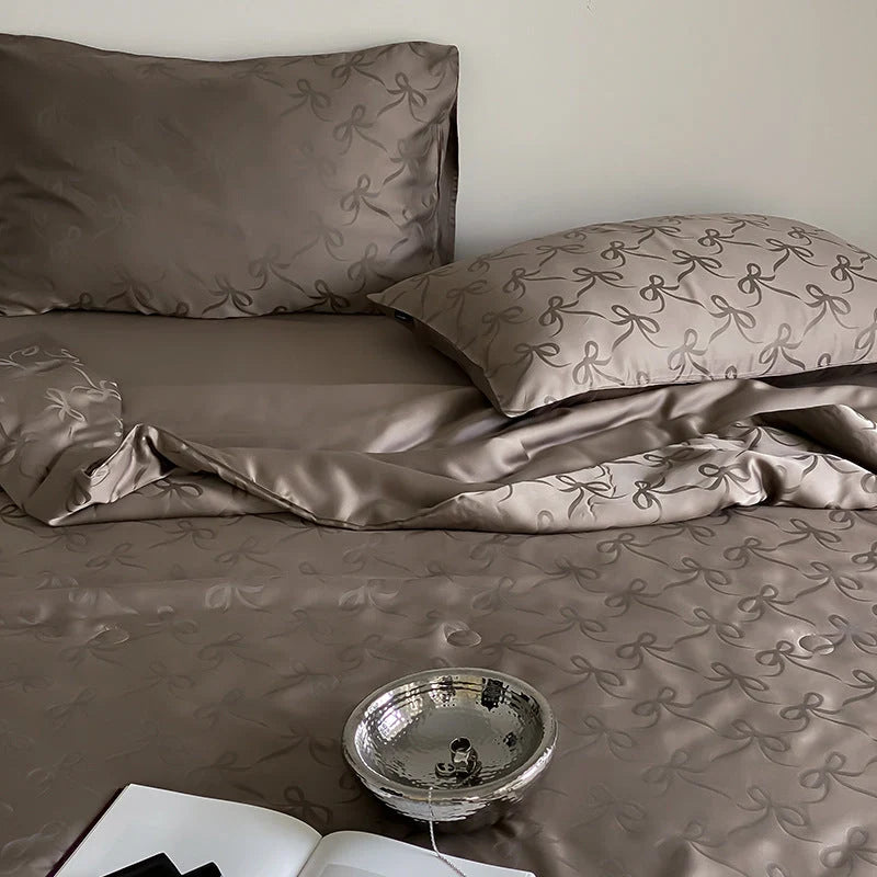 Bedding Set Tencel Satin Floral Jacquard