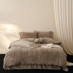 Bedding Set Textured Chenille Reversible Fleece 4-Piece