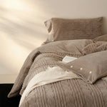 Bedding Set Textured Chenille Reversible Fleece 4-Piece