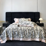Bedding Set Toile-de-Jouy Cotton Satin Breathable