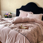 Bedding Set Velvet Floral Embroidery Machine Washable