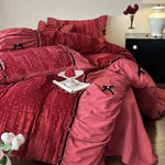 Bedding Set Velvety Microfiber Quilted 4-Piece