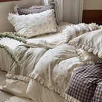 Bedding Set Vintage Patchwork Ruffle & Lace