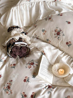 Bedding Set Vintage Rose Print Breathable Cotton Percale