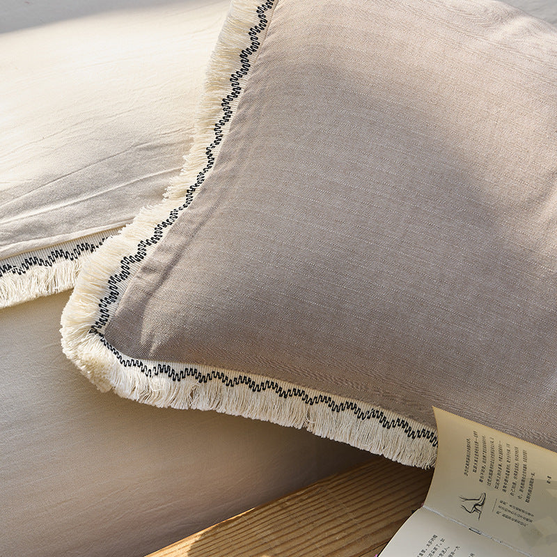 Bedding Set Washed Cotton-Linen Wrinkle-Resistant 4-Piece