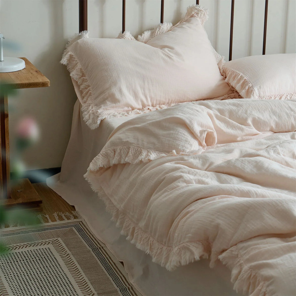 Bedding Set Washed Linen Breathable All-Season 4-Piece