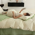 Bedding Set Wave-Textured Cotton Blend Temperature-Regulating