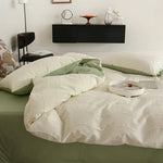 Bedding Set Wave-Textured Cotton Blend Temperature-Regulating
