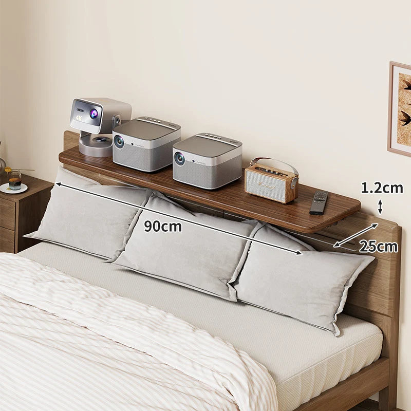 Bedside Shelf Adjustable Headboard Clamp Non-Slip Cable Channel