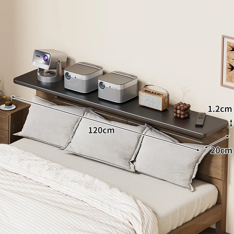 Bedside Shelf Adjustable Headboard Clamp Non-Slip Cable Channel