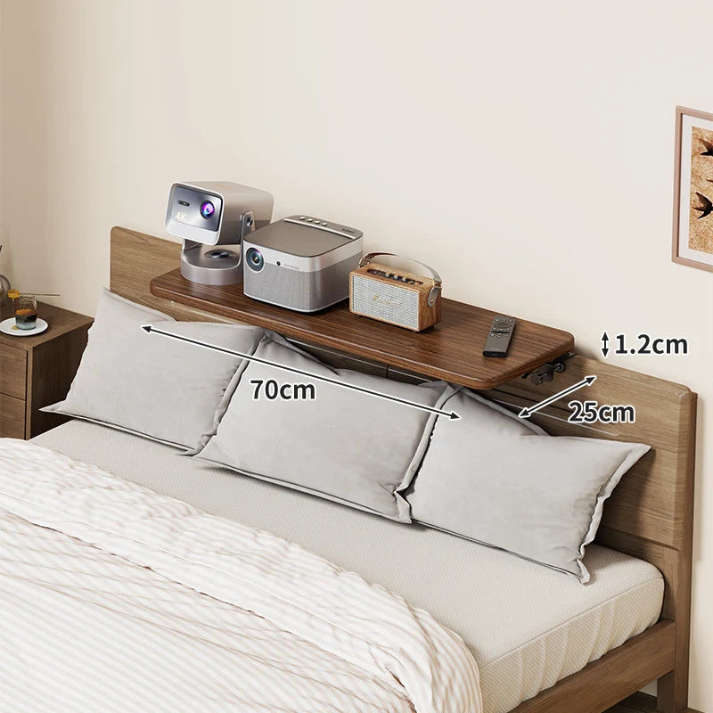 Bedside Shelf Adjustable Headboard Clamp Non-Slip Cable Channel