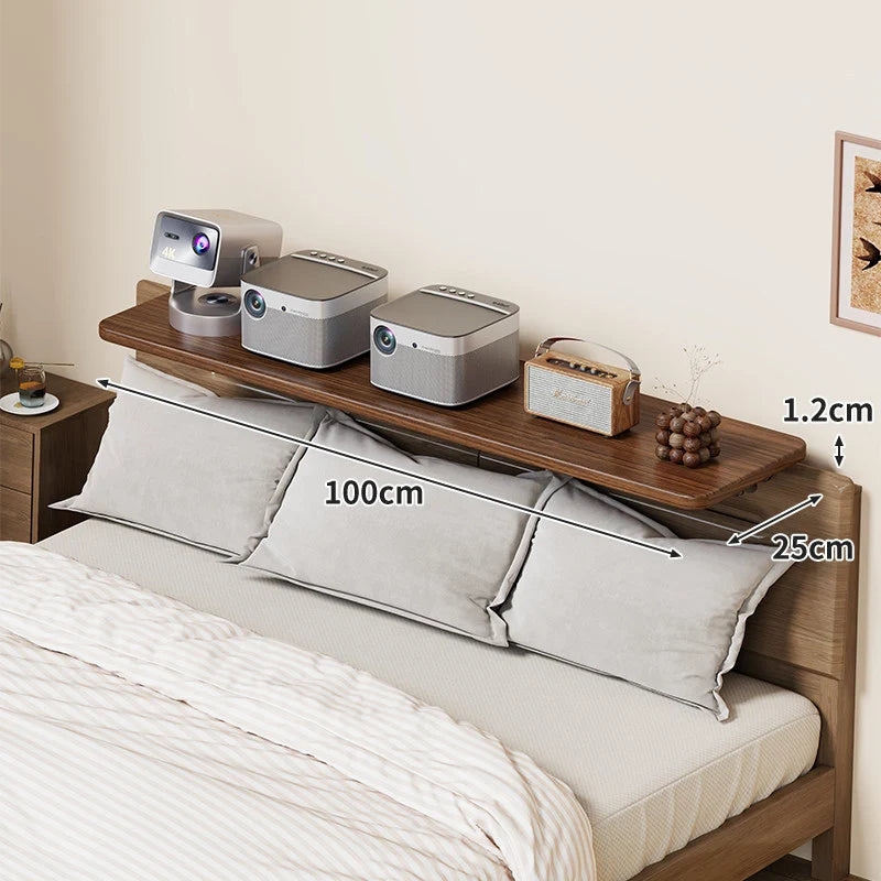 Bedside Shelf Adjustable Headboard Clamp Non-Slip Cable Channel