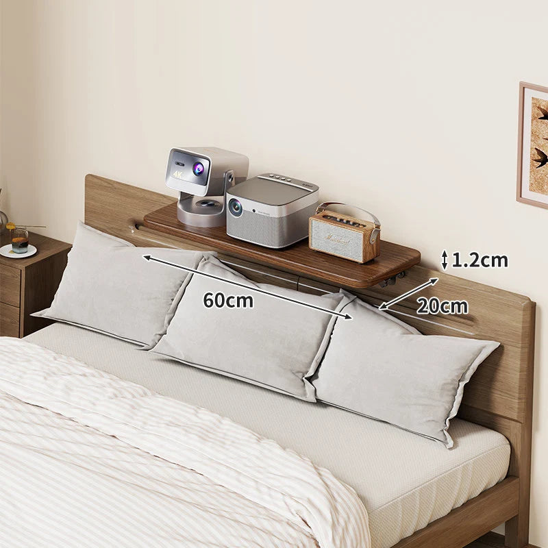 Bedside Shelf Adjustable Headboard Clamp Non-Slip Cable Channel