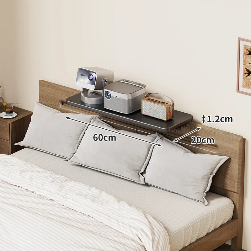 Bedside Shelf Adjustable Headboard Clamp Non-Slip Cable Channel