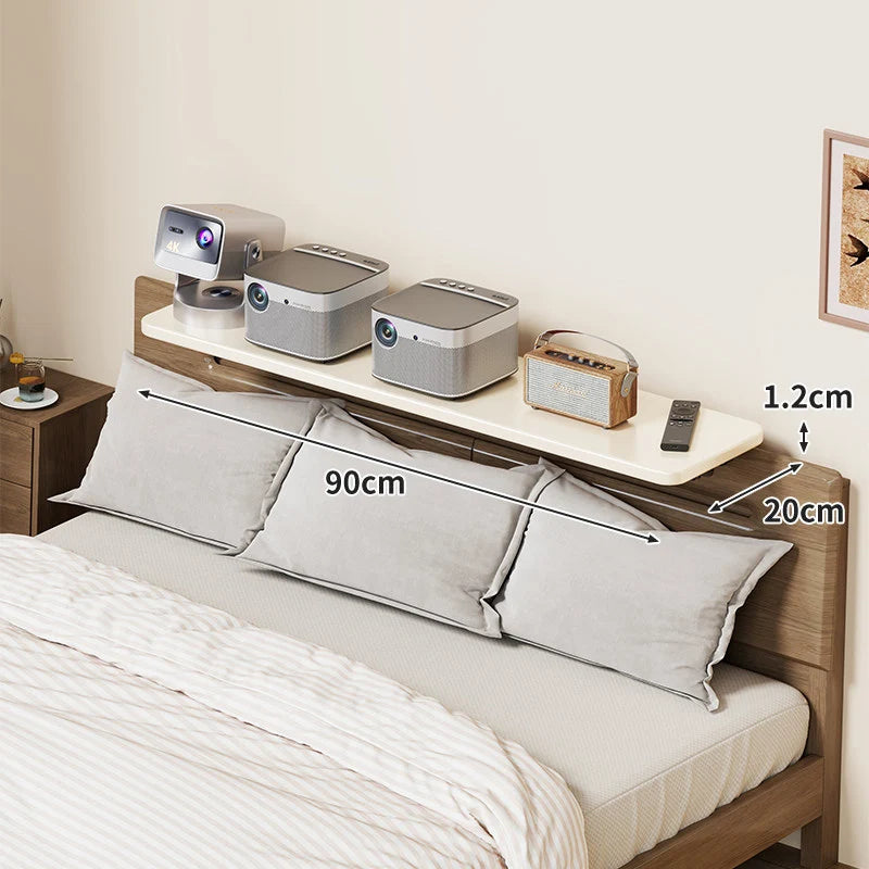 Bedside Shelf Adjustable Headboard Clamp Non-Slip Cable Channel
