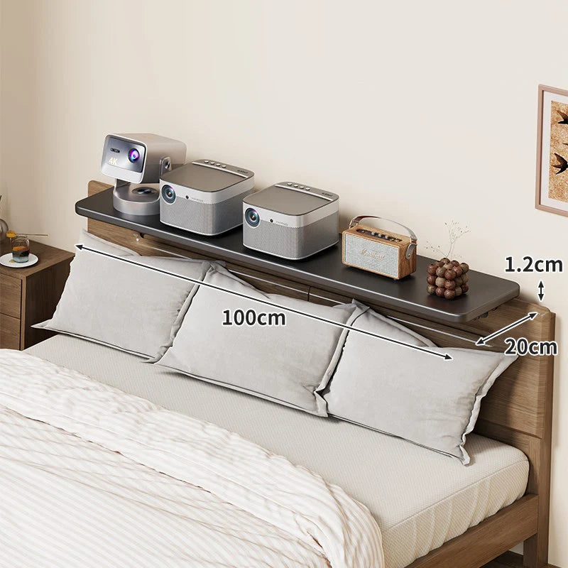 Bedside Shelf Adjustable Headboard Clamp Non-Slip Cable Channel