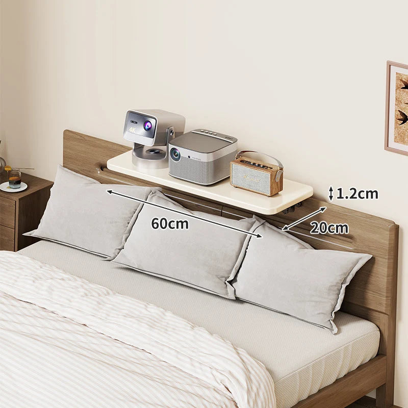 Bedside Shelf Adjustable Headboard Clamp Non-Slip Cable Channel