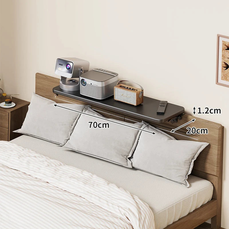 Bedside Shelf Adjustable Headboard Clamp Non-Slip Cable Channel