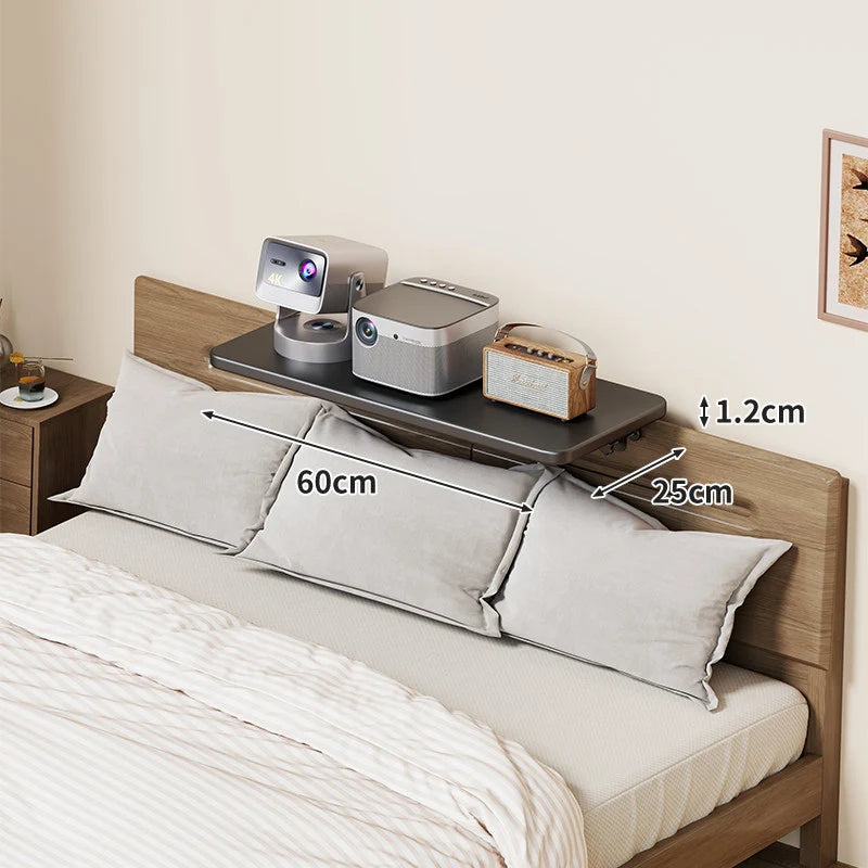 Bedside Shelf Adjustable Headboard Clamp Non-Slip Cable Channel