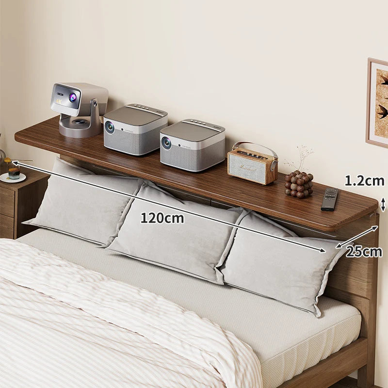 Bedside Shelf Adjustable Headboard Clamp Non-Slip Cable Channel