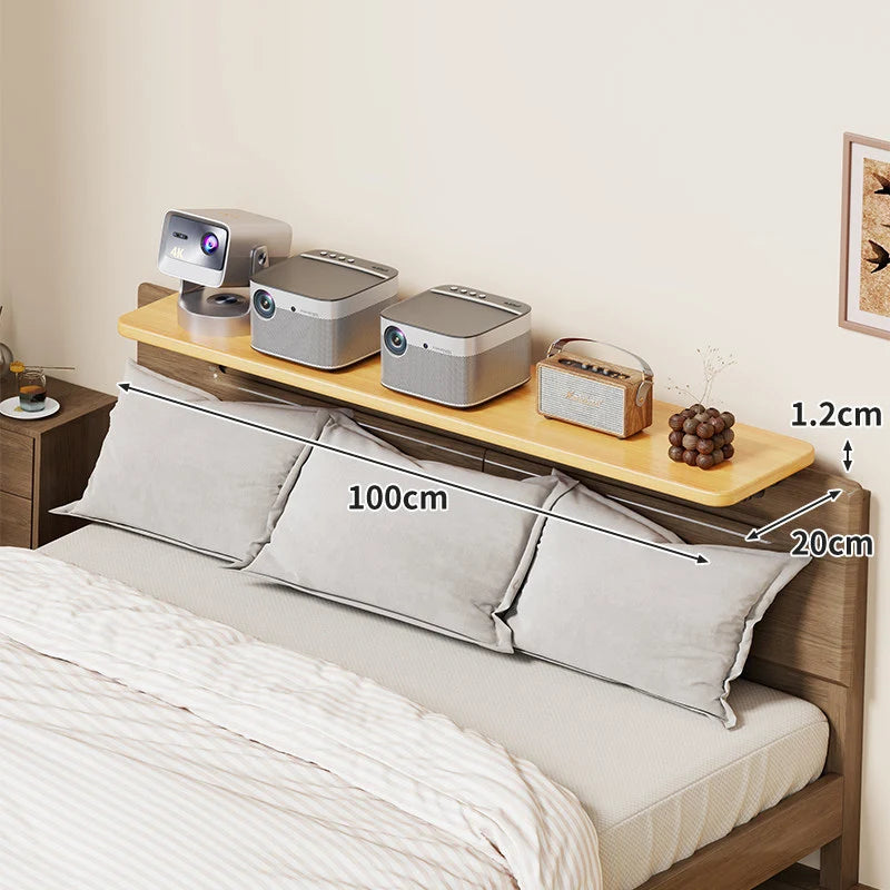 Bedside Shelf Adjustable Headboard Clamp Non-Slip Cable Channel