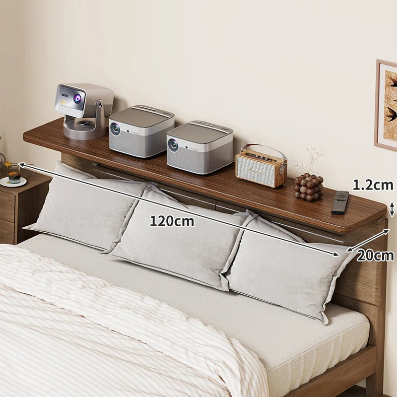 Bedside Shelf Adjustable Headboard Clamp Non-Slip Cable Channel