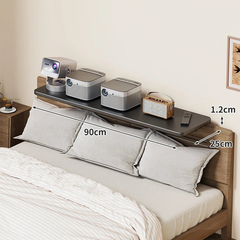 Bedside Shelf Adjustable Headboard Clamp Non-Slip Cable Channel