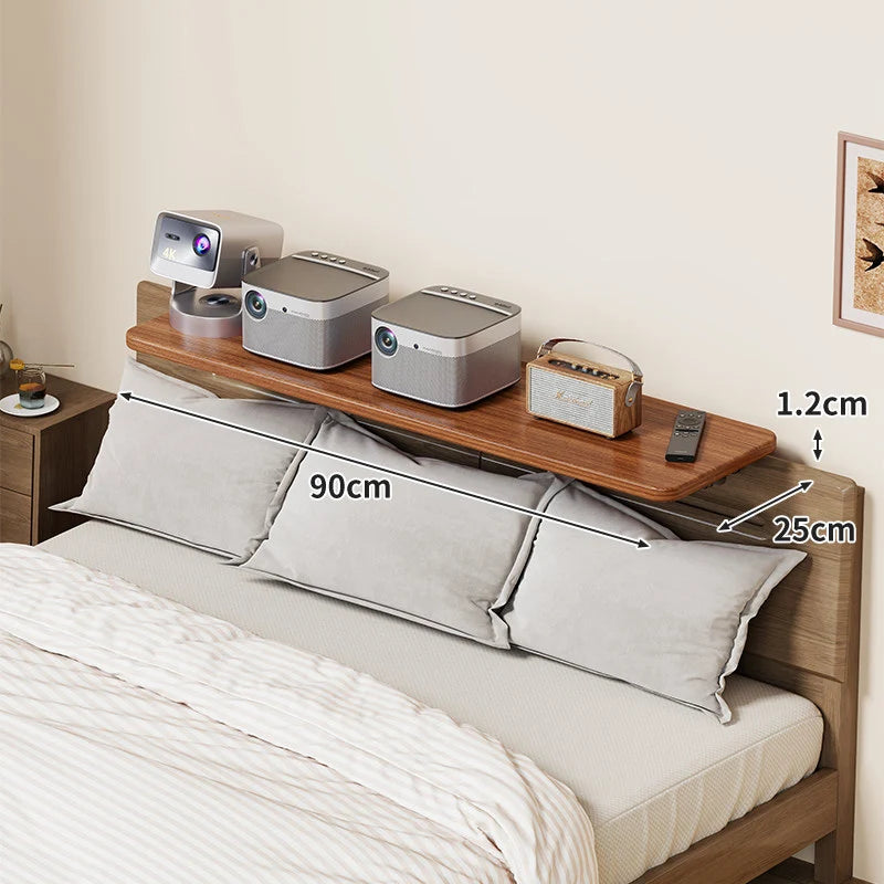 Bedside Shelf Adjustable Headboard Clamp Non-Slip Cable Channel