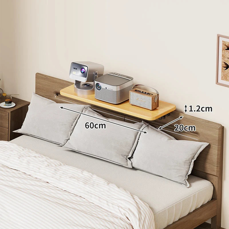 Bedside Shelf Adjustable Headboard Clamp Non-Slip Cable Channel
