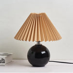 Bedside Table Lamp Folded Shade Ceramic Base