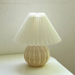 Bedside Table Lamp Folded Shade Ceramic Base