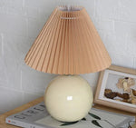 Bedside Table Lamp Folded Shade Ceramic Base