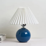 Bedside Table Lamp Folded Shade Ceramic Base
