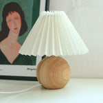 Bedside Table Lamp Folded Shade Ceramic Base