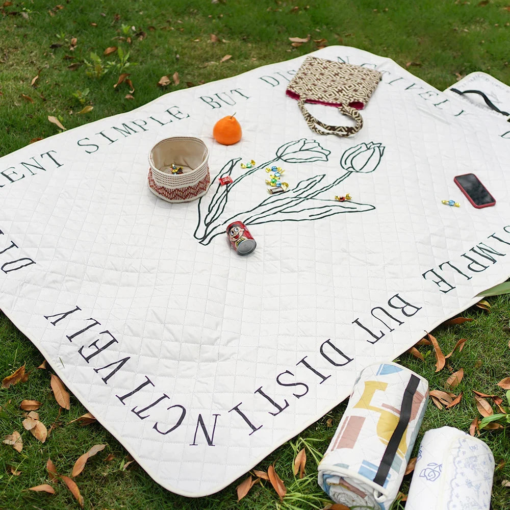 Bedspread Diamond Quilted Floral Applique Machine Washable