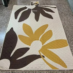 Bedspread Diamond Quilted Floral Applique Machine Washable