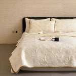 Bedspread Set Cotton-Linen Quilted Crocheted Edge