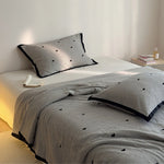Bedspread Set Quilted Cotton Blend Heart Motif