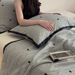 Bedspread Set Quilted Cotton Blend Heart Motif